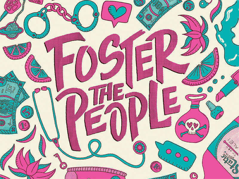 Foster The People Poster foster the people illustration type poster band poster