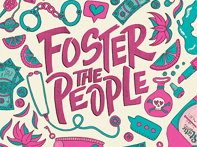 Foster The People Poster band poster foster the people illustration poster type