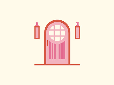 Lil Door door icon logo pink vector