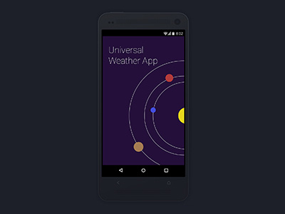 Opening Screen for Universal Weather app design graphic design ui user experience ux weather app