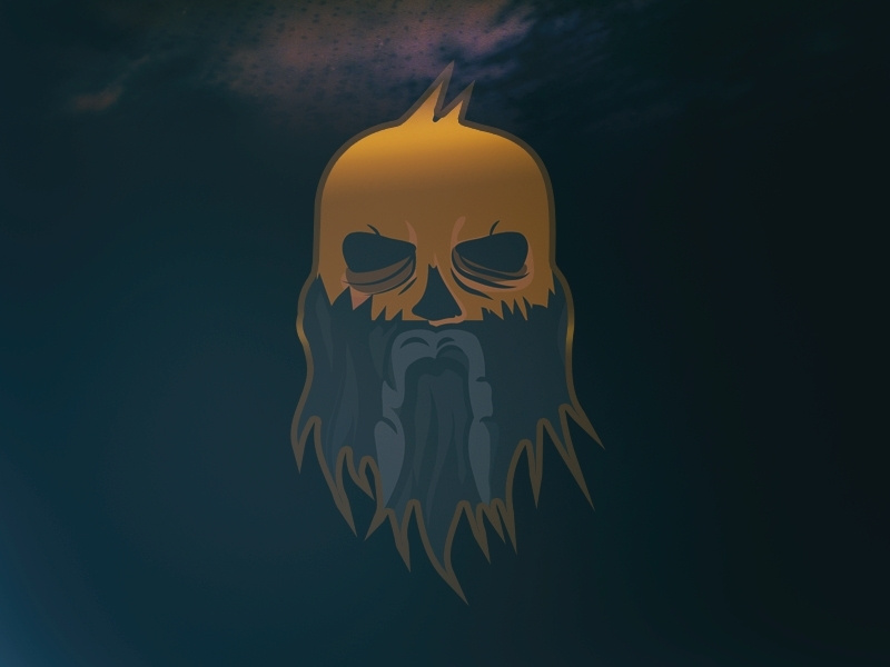Golden Age - Berserker SC Logo gold golden skull bearded beard vikings viking branding vector design logo