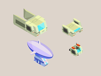 Design element for a Robot game 2/3 illustration vehicles