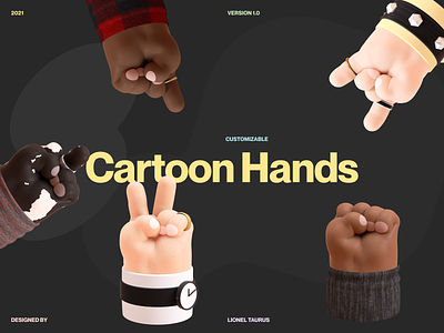 Cartoon Hands 3d cartoon device figma free hands illustration mockup