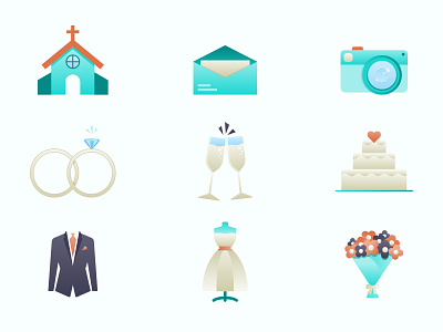 Wedding Cost Icons design icons icons pack icons set illustration vector