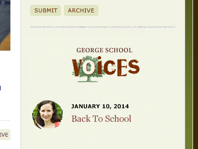 GS Voices Widget Concept avatar lead letters stamped type wood