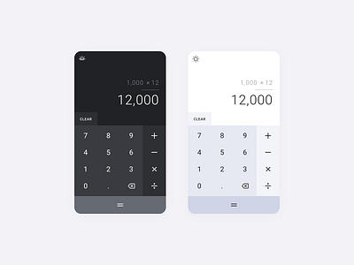 DailyUI #004 - Calculator app calc calculator dark mode light mode minimal night mode ui