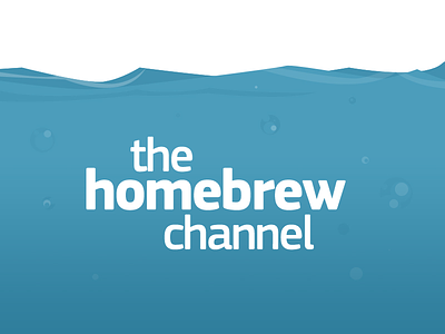Logo for The Homebrew Channel blue branding logo nintendo videogames water waves wii