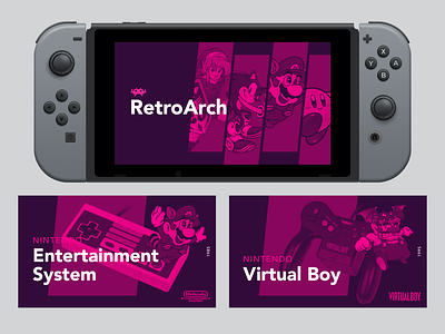 Custom Retroarch Theme emulator kirby link mario nintendo nintendo switch purple retroarch sonic theme ui