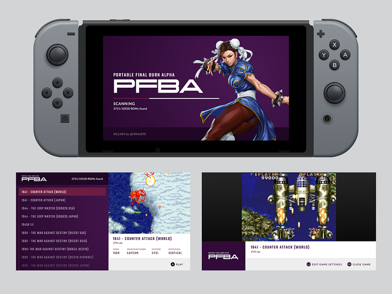 Switch homebrew emulator UI by Ben Mckeown on Dribbble