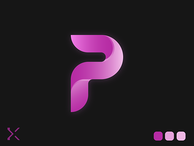 PinkDZN Logo branding design illustration logo p pink typography vector