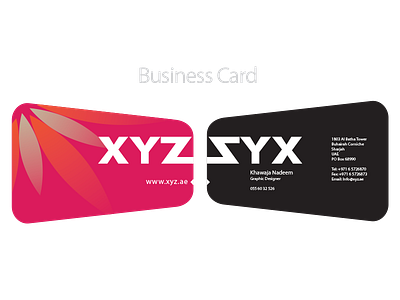 XYZ Business business card double logo see through side
