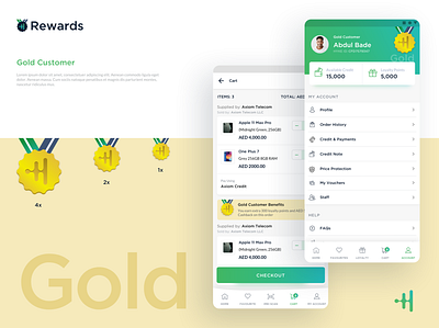 Hyke Rewards gold loyalty menu profile ui ux