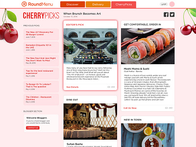 CherryPicks - RoundMenu dining tips food blog new restaurants