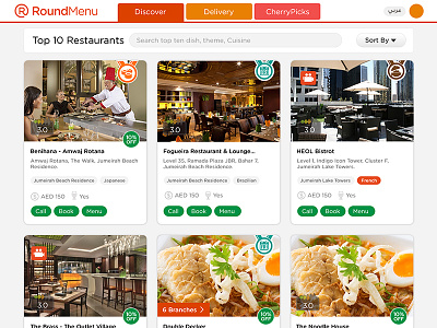 RoundMenu - Top Ten Restaurant dubai ios app oder food restaurant restaurants user interface