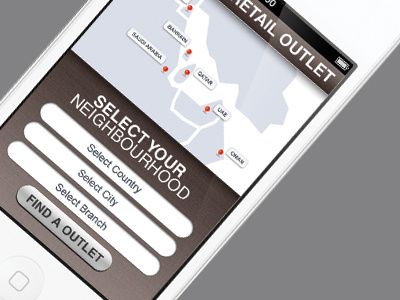 Retails Outlet App design interface iphone outlet retail