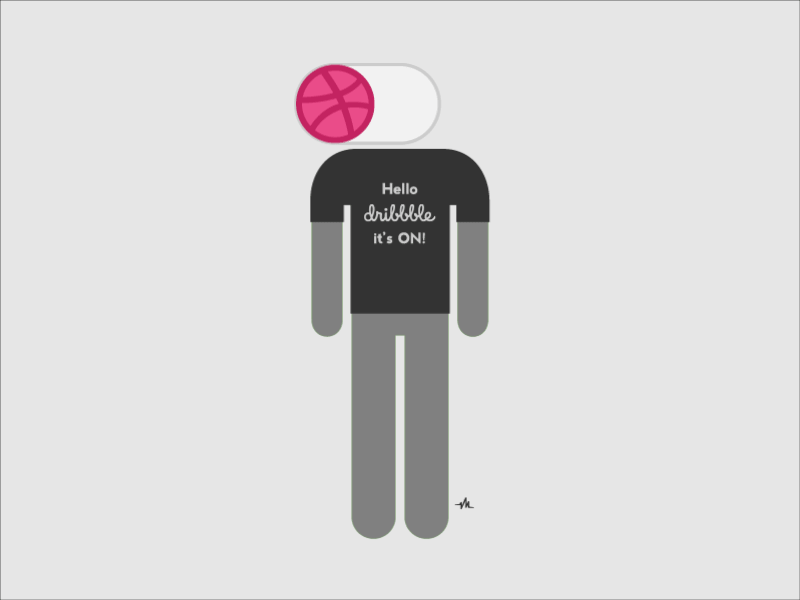 Hello Dribbble - it's ON! ball basketball control debut dribbble head man pictogram settings shot t shirt toggle