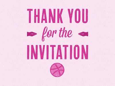 Thank you! debut dribbble first shot pink shout out thank you