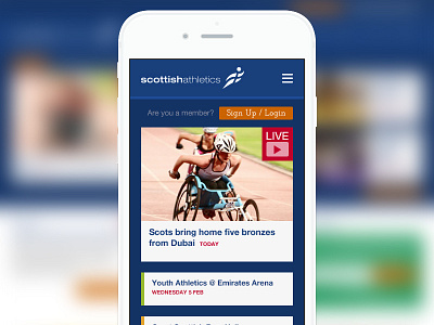 Scottish Athletics - Mobile iphone responsive responsive design site ui user interface ux webdesign website