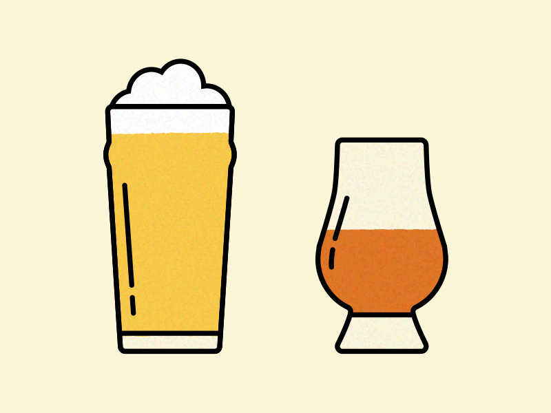 Drink icons illustration icons whisky beer dram pint drink