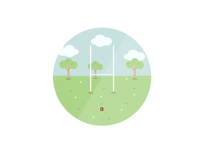 Rugby in the park clean flat illustration minimal park rugby simple
