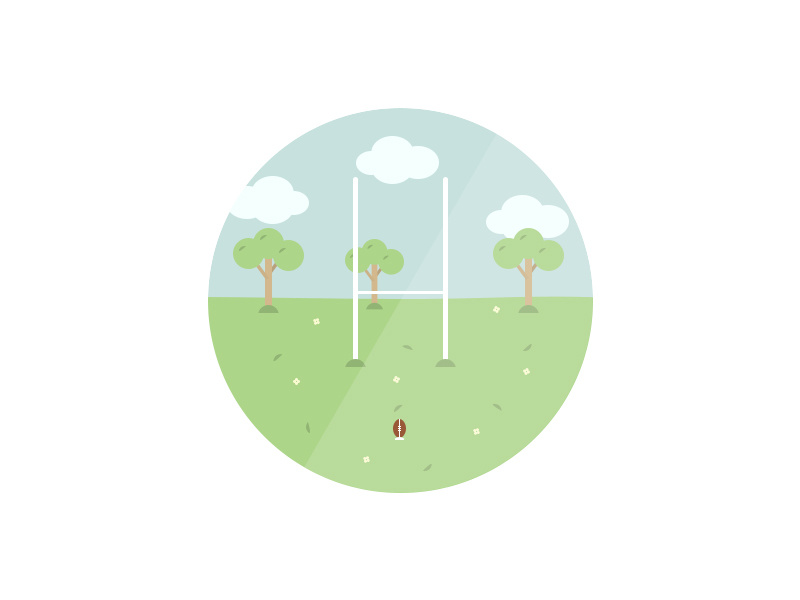 Rugby in the park flat minimal clean simple illustration park rugby