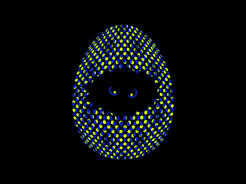 Happy Easter! hatching alive illustrator bold neon egg easter egg illustration easter