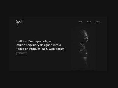 Portfolio Website UI dark design minimal portfolio ui web website