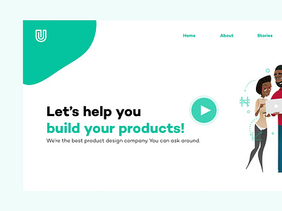 Landing Page Design for Unabashed flat illustration ui web