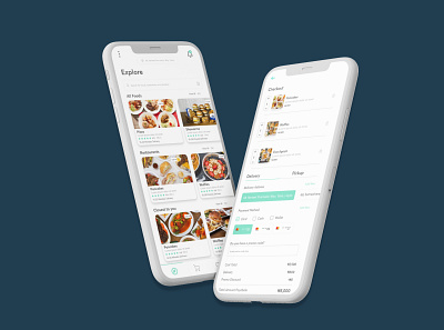 Food Ordering App Mockup design flat mobile ui