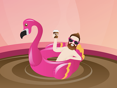 Coffee Pool illustration vector