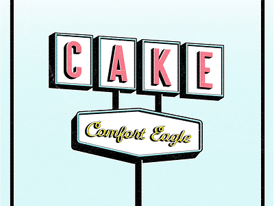 Comfort Eagle album band cake cover motel music pastel sign signs type vintage