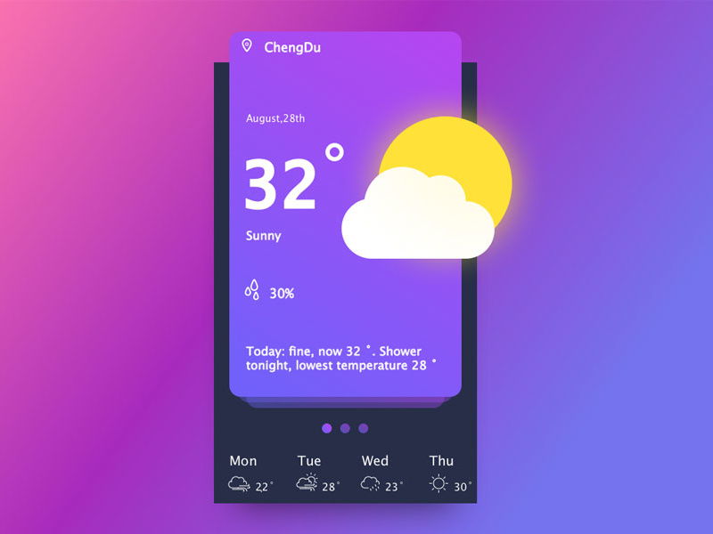weather apps by Nuyoah on Dribbble