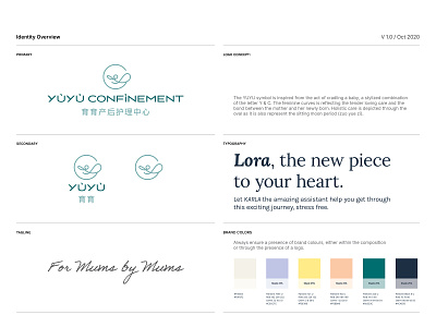 YuYu Confinement Identity Overview branding design graphic design icon identity design logo tagline typography vector