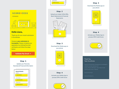 Scorexcess Reminder Email app design flat graphic design icon illustration typography ui ux vector