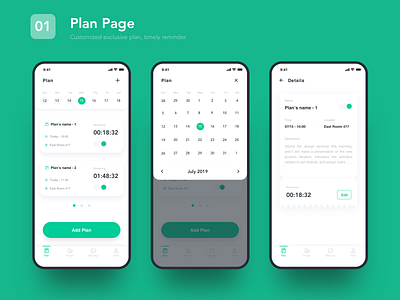 Add Plan Page app data design icon ui ux
