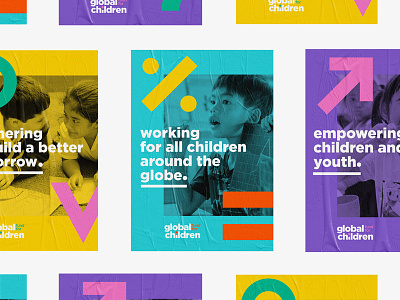 Global Fund for Children branding children colours geometric logo not-for-profit shapes