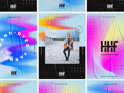 Hedgehog Fibres – Branding branding bright colour design glitch gradient gradient background gradient color inspiration layout posters