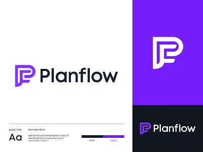 Planflow Logo Design app logo blockchain brand identity branding branding designer business cryptocurrency finance fintech insurance logo design marketing media agency modern monogram pf software tech technology