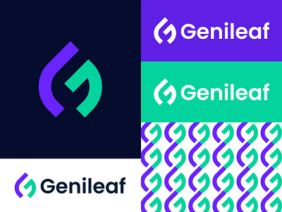Genileaf Logo Design brand identity branding finance g logo leaf leaf logo logo logo design marketing media agency modern logo monogram natural organic plant supplyments