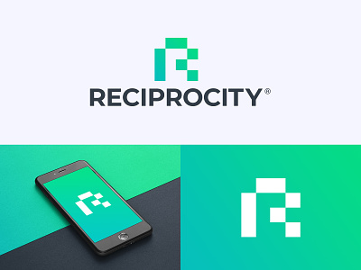 Reciprocity Logo Design abstract apps binary blockchain branding crypto cryptocurrency finance fintech logo design marketing media media agency monogram podcast r logo r monogram tech technology trading