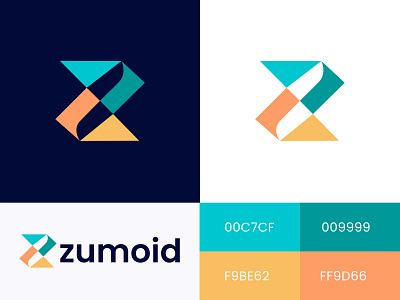 Zumoid Logo Design agency app icon blockchain brand identity branding colorfull consulting cryptocurrency finance fintech letter z logo design marketing media monogram saymon studio security tech technology z logo