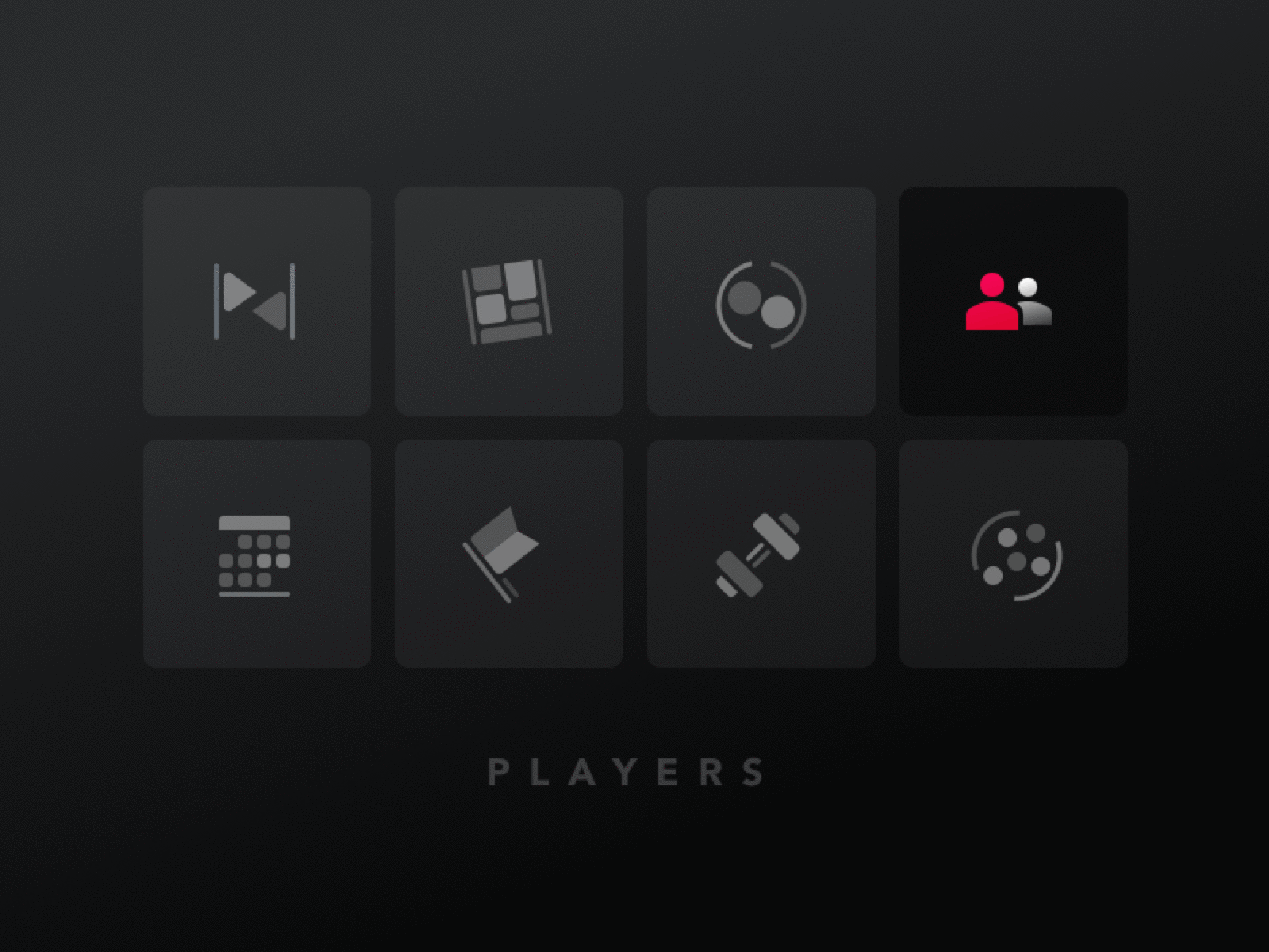 Icon set animation default gif hoover iconography icons ilustration match overview players red schedule team ui webdesign website