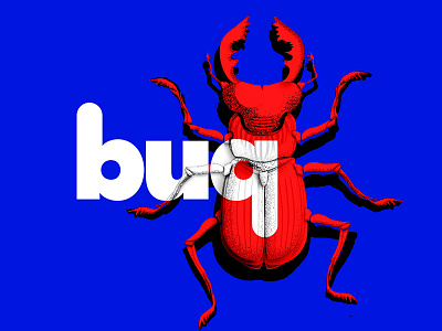 Bug 2.0 beetle bug colors deer font lucanus cervus red shadow typography