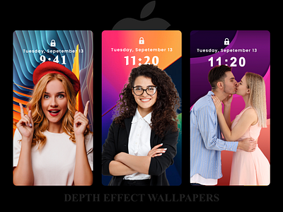 iOS 16 Depth Effect Wallpapers deptheffect figma ios ios14 ios16 iosfont iostime live sketch ui wallpapers