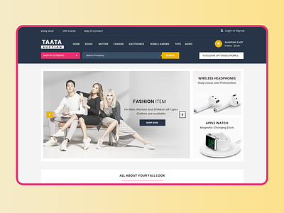 ecommerce website auction blue design ecommerce fashion headphone illustraion marketing product shopping tata ui watch web website