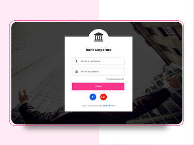 Banking login design