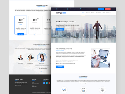 Business Website business businessman clean corporate design graphic illustrator landingpage minal mockup photoshop sketch stats ui ux webdesign website