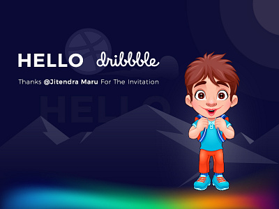 Hello Dribbble! 2018 debut dribbble dribbblers explorer first hello illustration invitation photoshop shot