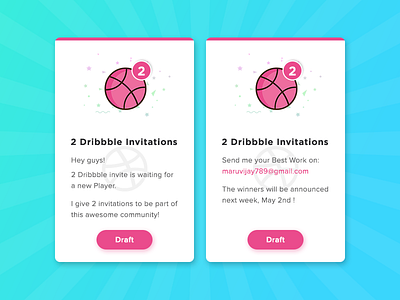 Dribbble Invitation 2x draft dribbble giveaway invitation invite join member player prospect shot talent player
