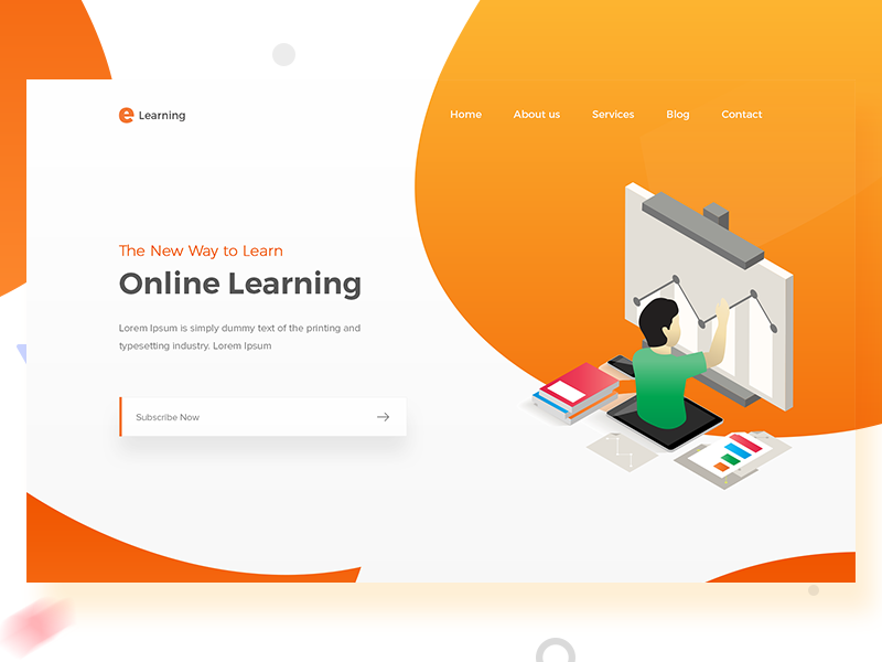 e-Learning - Landing page website webdesign gradients web ui online color home learning landing page